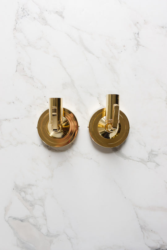 pair of classic vintage french brass wall sconces