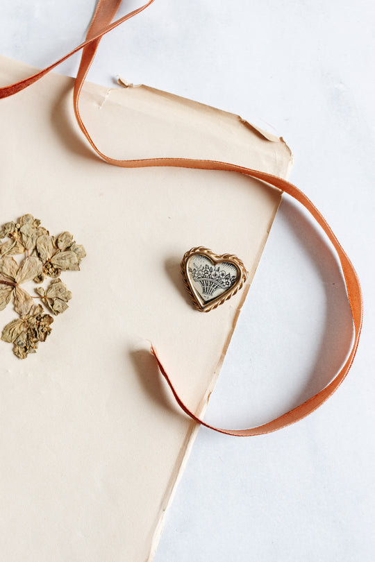 antique french "fleurs en coeur" brooch