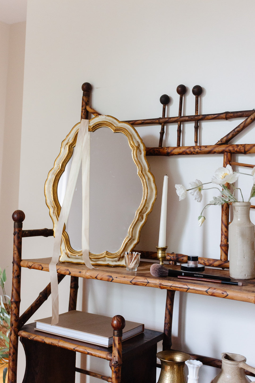 rare midcentury italian florentine vanity mirror