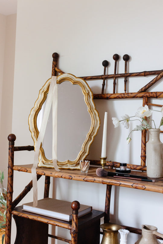 rare midcentury italian florentine vanity mirror