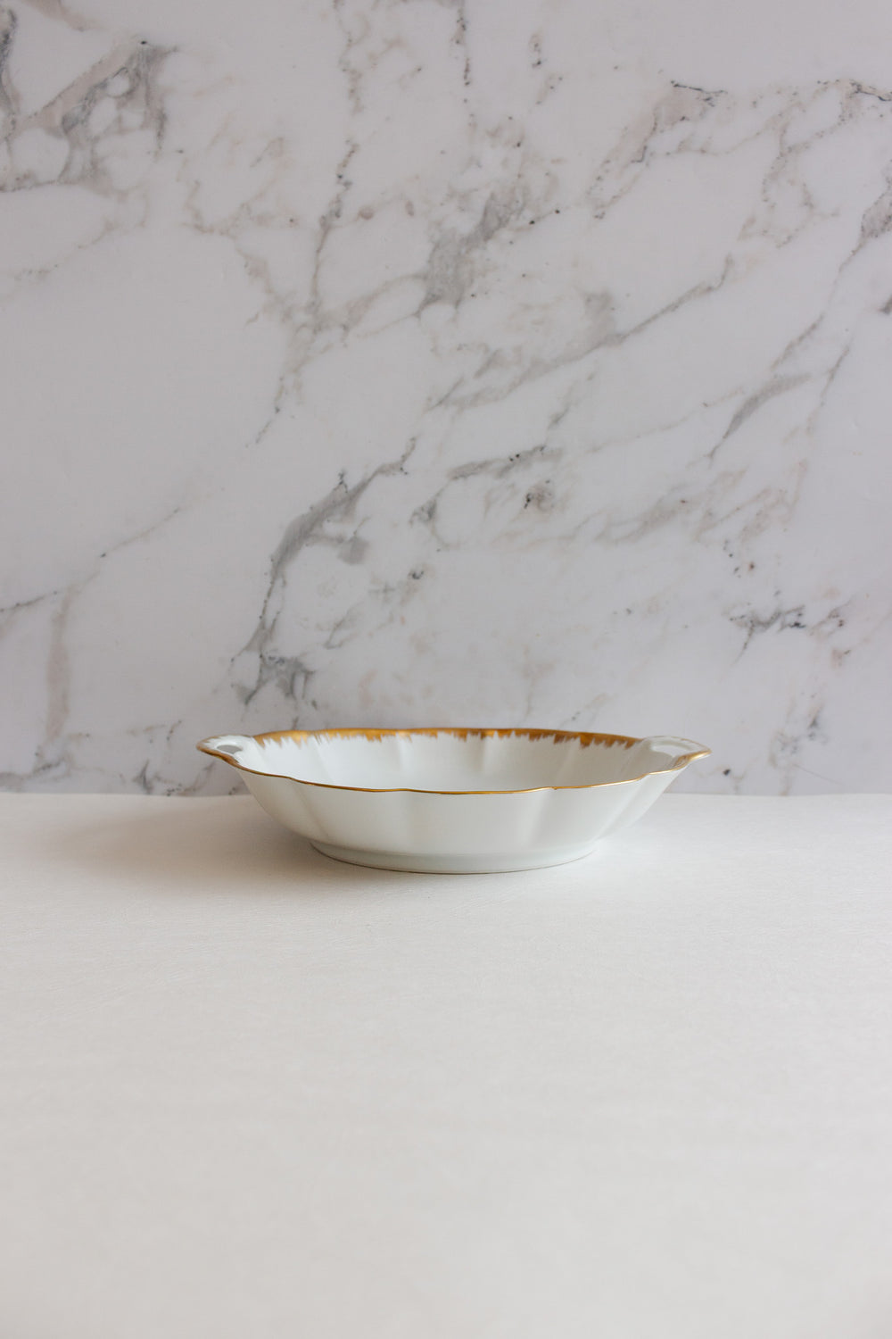 vintage french white and gold birks dish