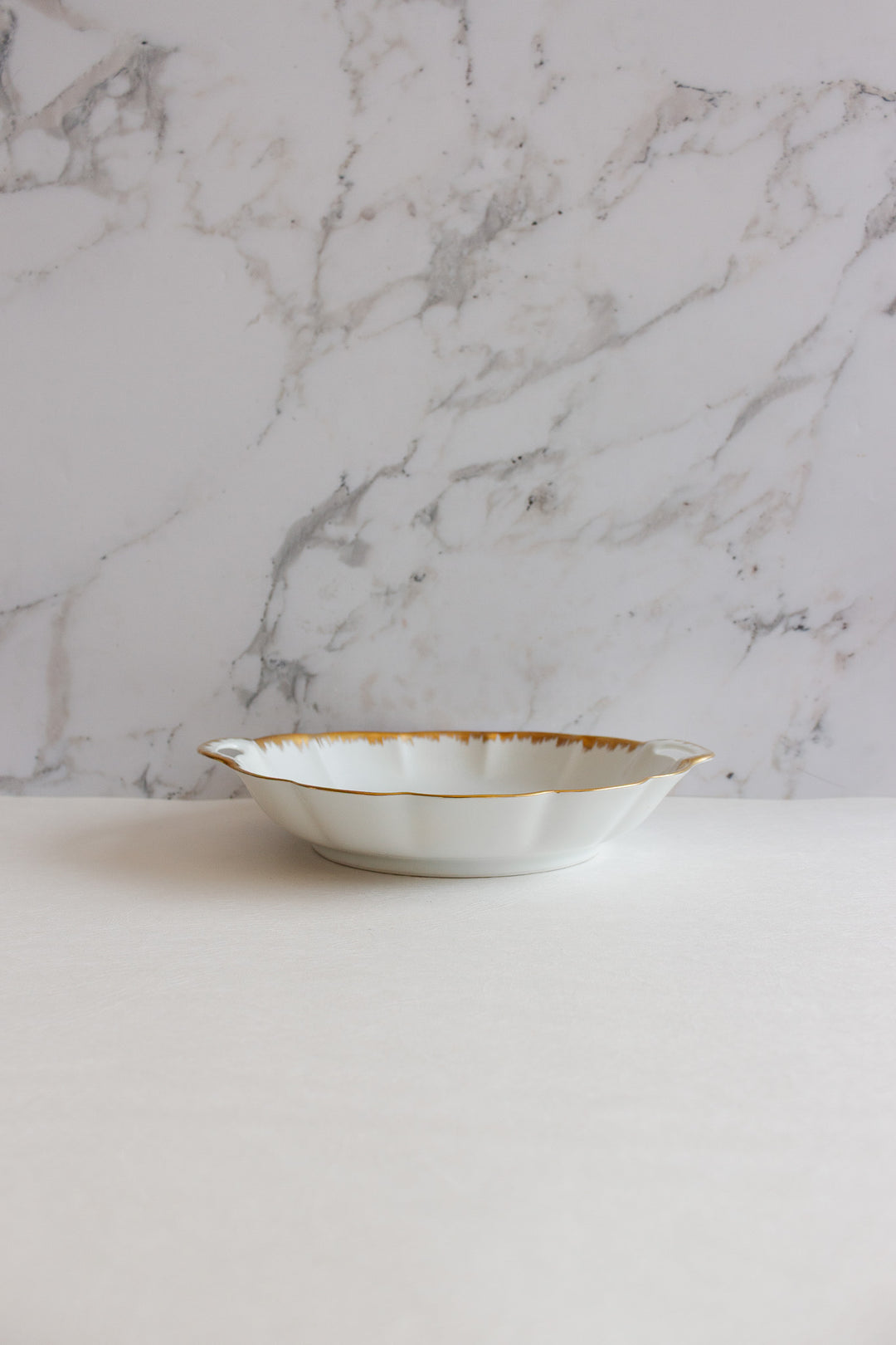 vintage french white and gold birks dish