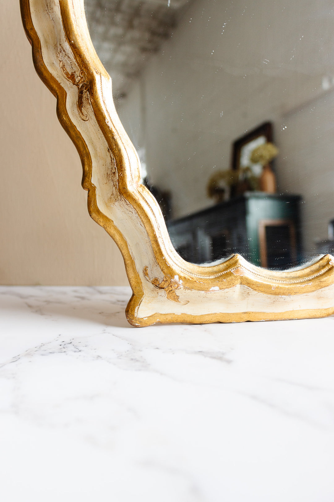 rare midcentury italian florentine vanity mirror