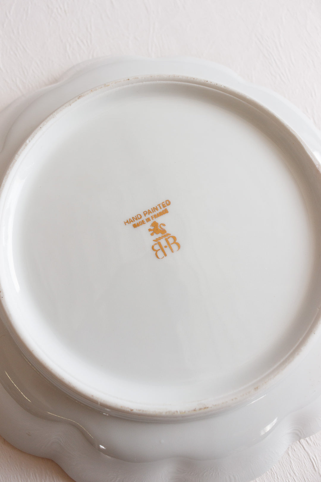 vintage french white and gold birks dish