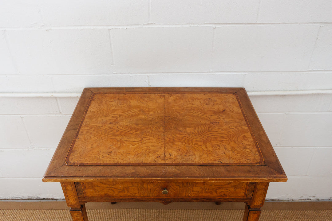 19th century Italian burl oak and inlay writing desk