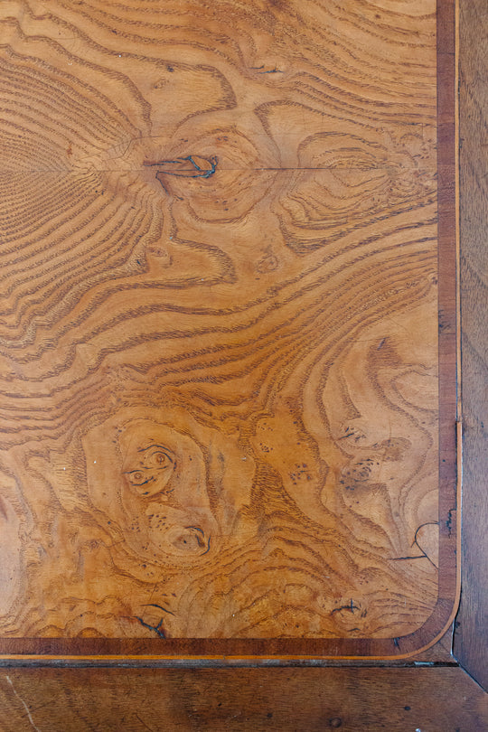 19th century Italian burl oak and inlay writing desk
