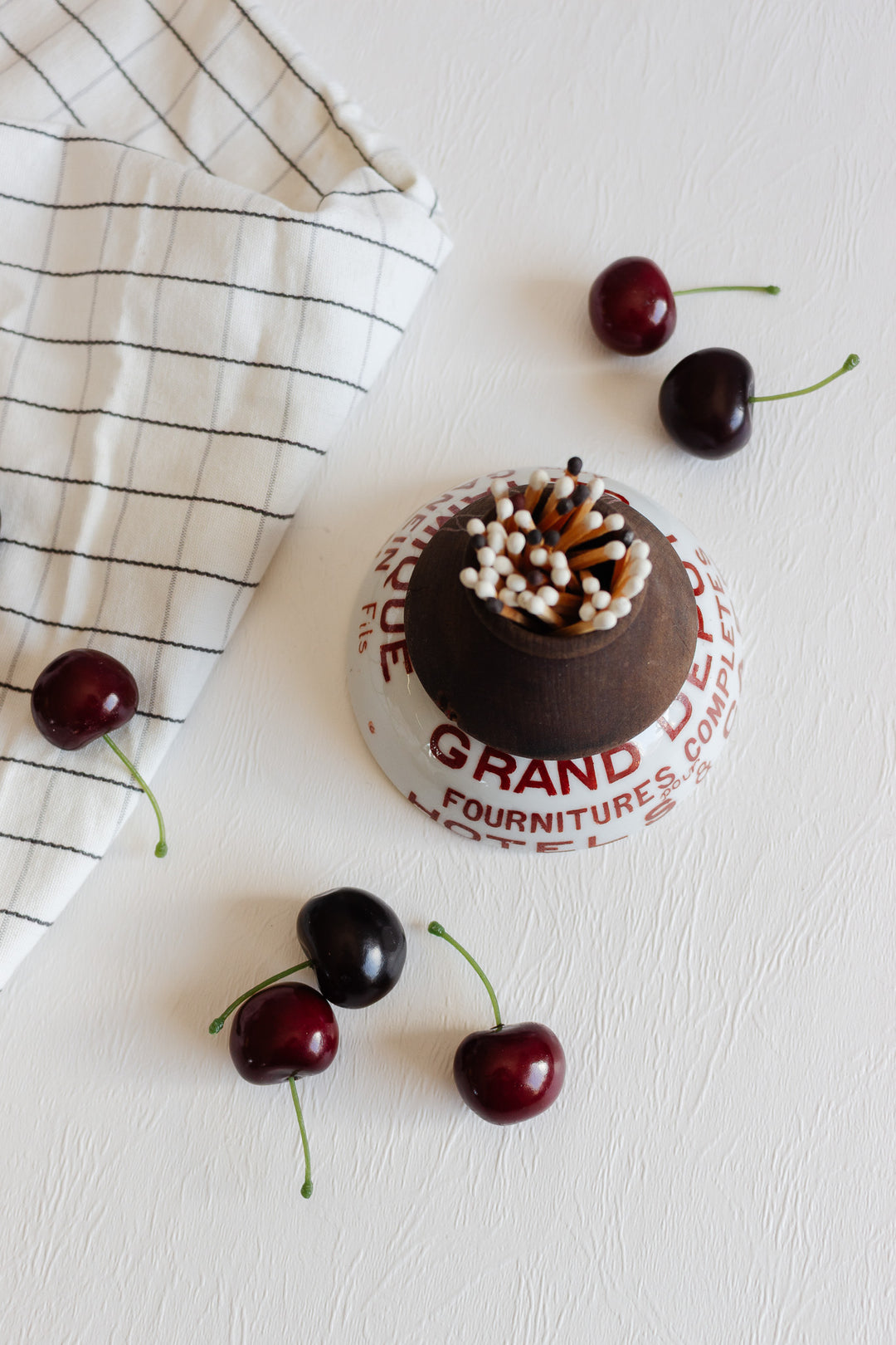 antique french "grand depot céramique" advertising match striker