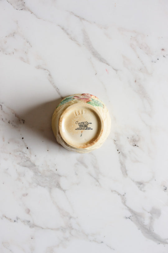 antique English Carltonware foxglove majolica sugar bowl