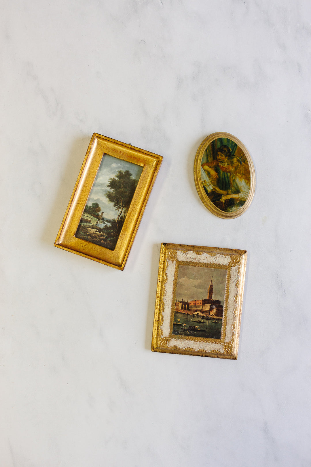 vintage Italian Florentine art, set of three