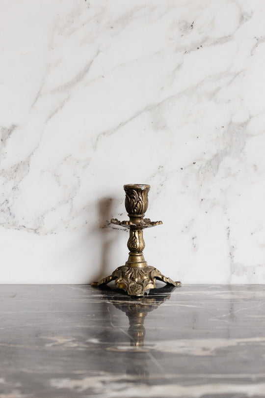 pair of vintage italian solid brass candlesticks