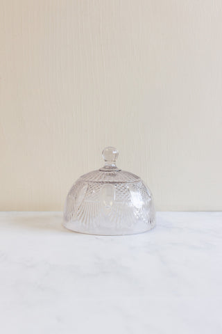 1940s French glass cheese cloche