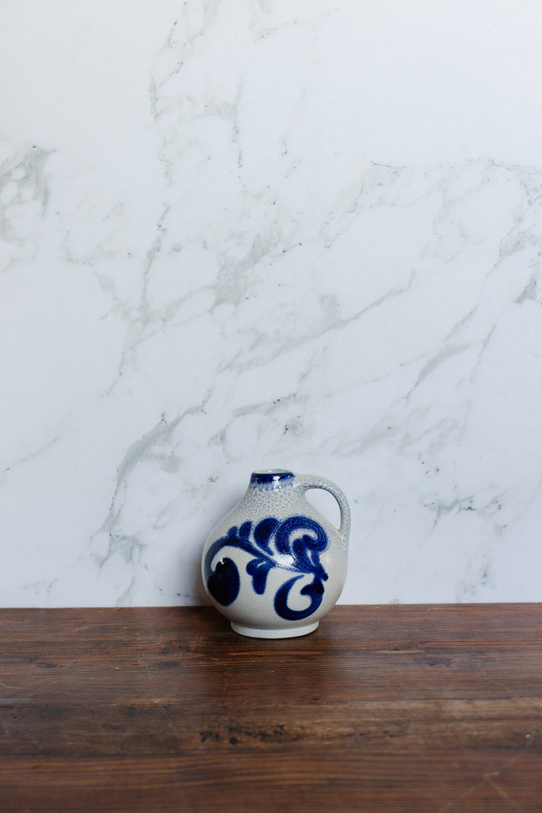 vintage german cobalt blue stoneware jug