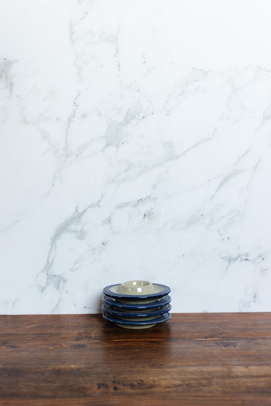 vintage german stoneware egg cups, set of 4