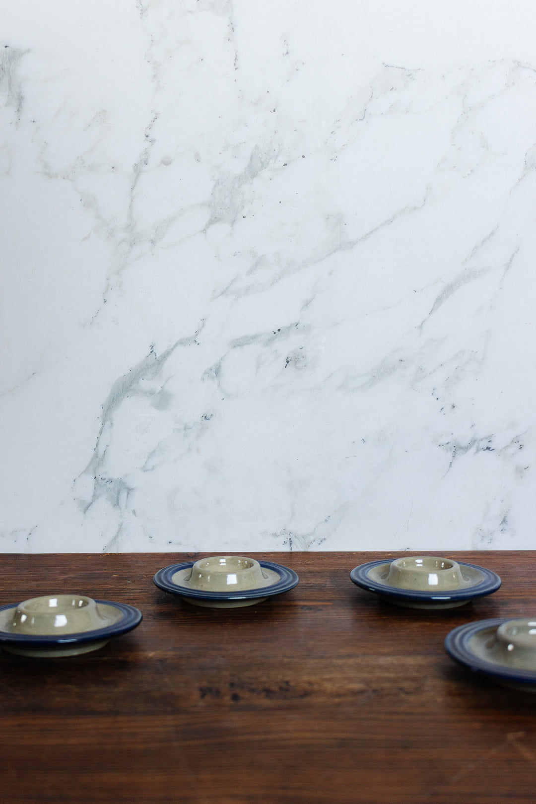 vintage german stoneware egg cups, set of 4