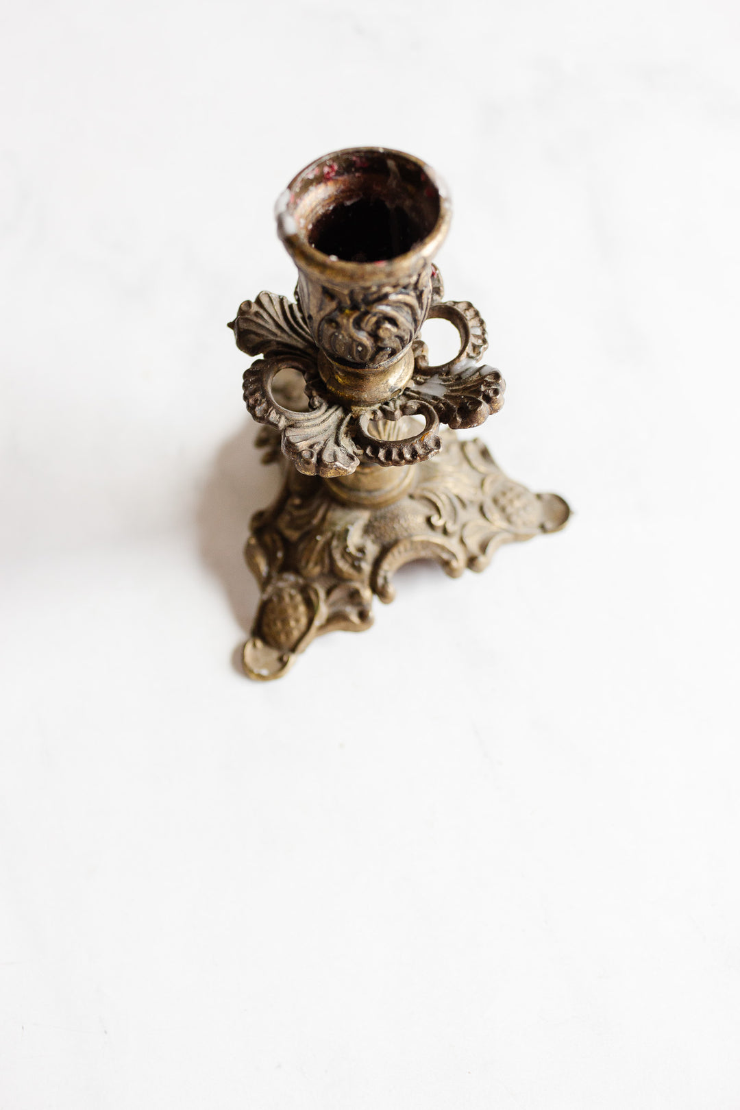 pair of vintage italian solid brass candlesticks