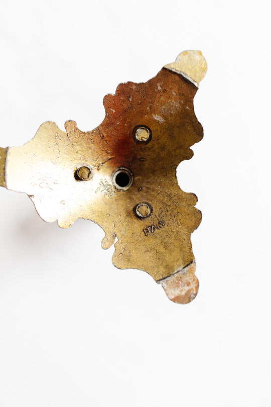 pair of vintage italian solid brass candlesticks