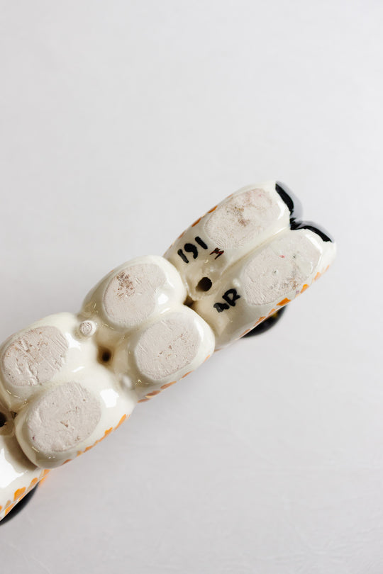 vintage french artisan made handpainted mantle candlestick