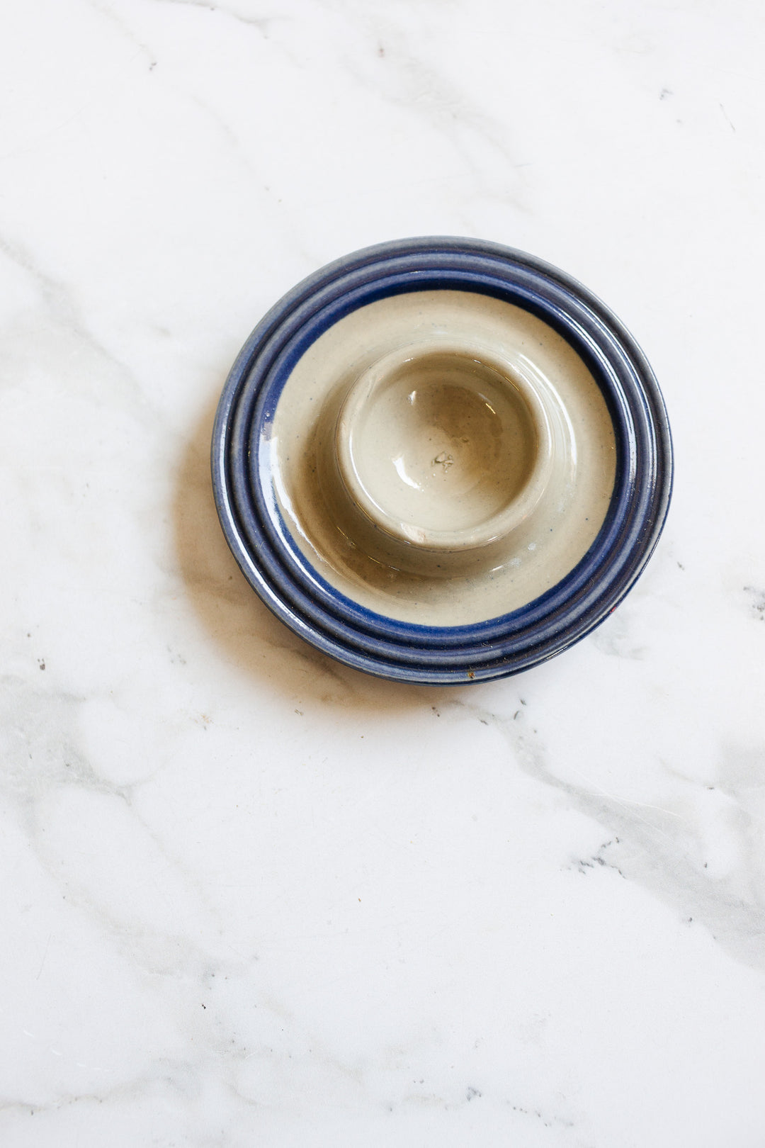 vintage german stoneware egg cups, set of 4