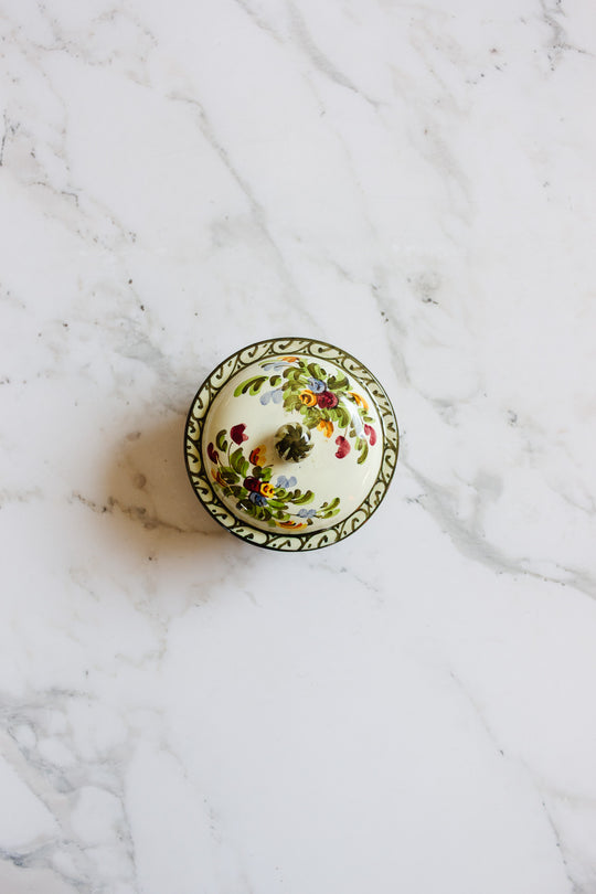 vintage Italian hand painted trinket box by M.A.E.C. ascoli piceno