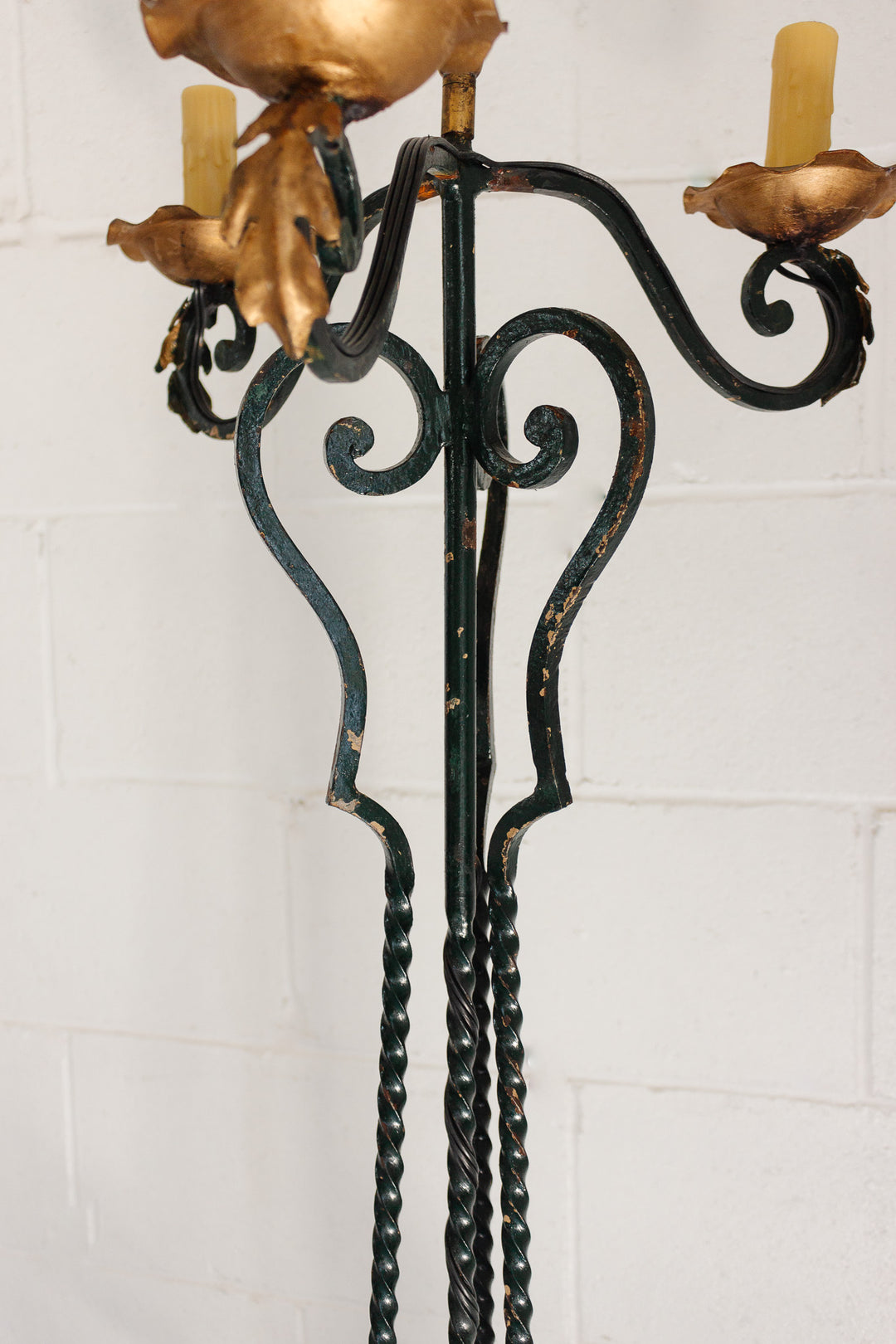 early 20th century french wrought iron candleabra floor lamp