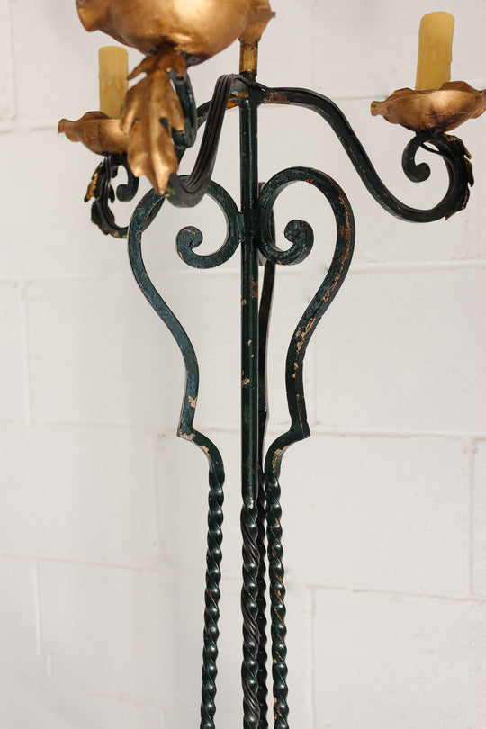 early 20th century french wrought iron candleabra floor lamp