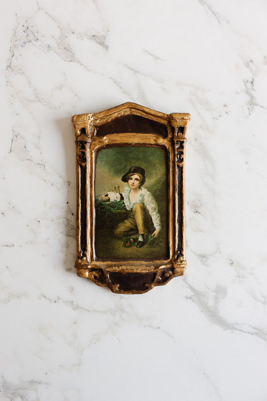 vintage italian print on wood