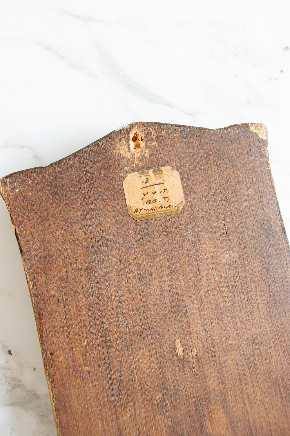 vintage italian print on wood