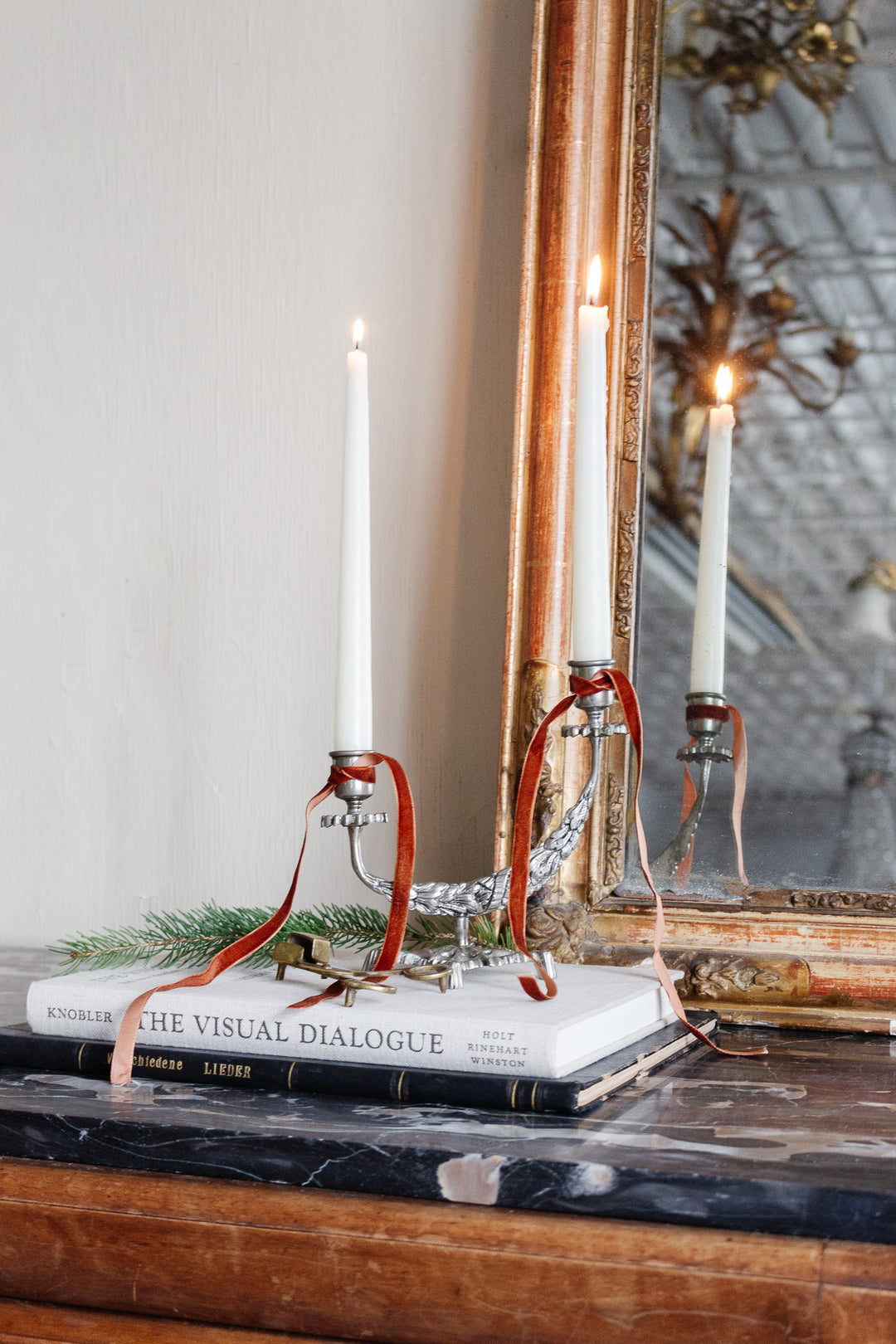 vintage european asymmetrical silver candelabra