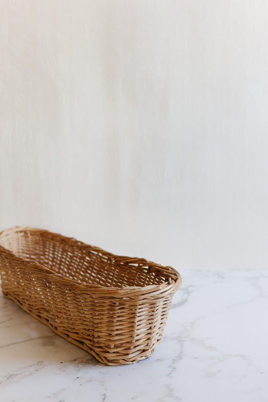 vintage french woven baguette basket