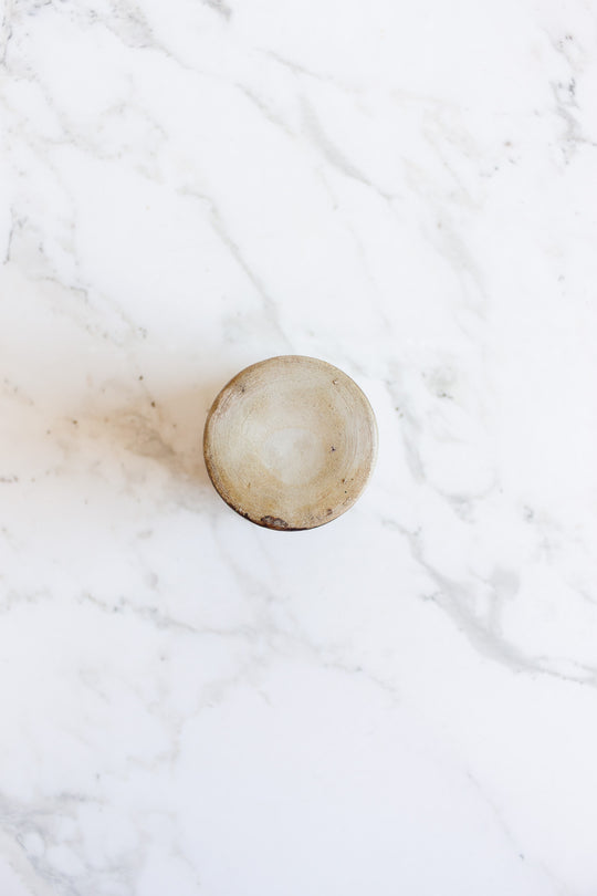 antique "oleum nucistae" stoneware apothecary jar