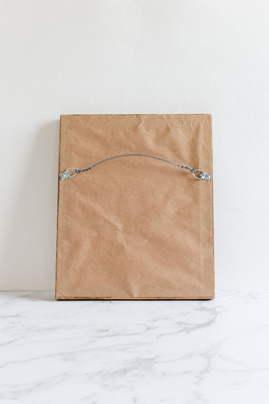 antique "the french line" transatlantique framed menu cover