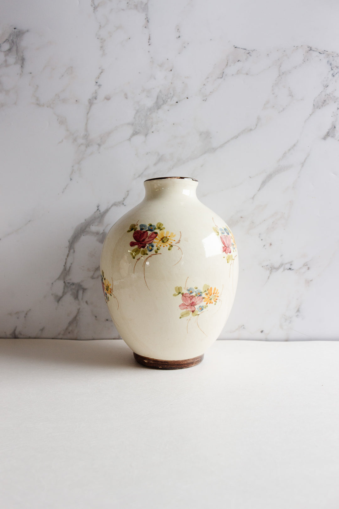 pair of hand painted Vallauris vases