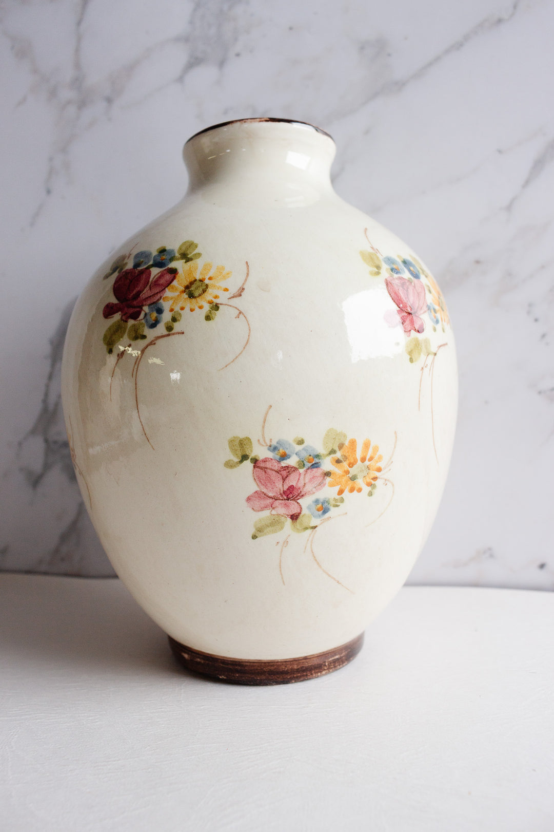 pair of hand painted Vallauris vases