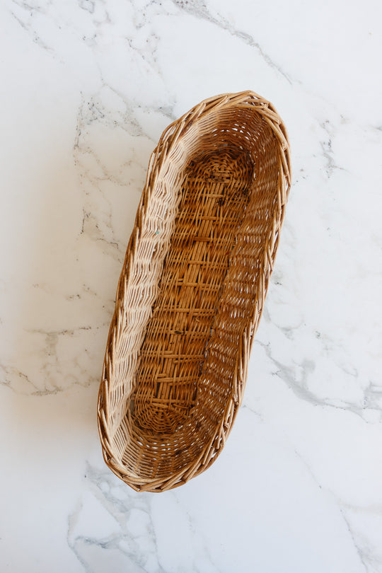 vintage french woven baguette basket