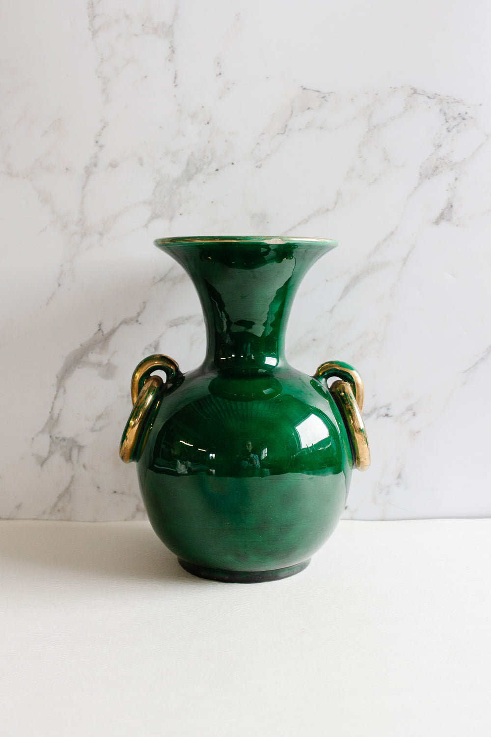 vintage Vallauris emerald vase