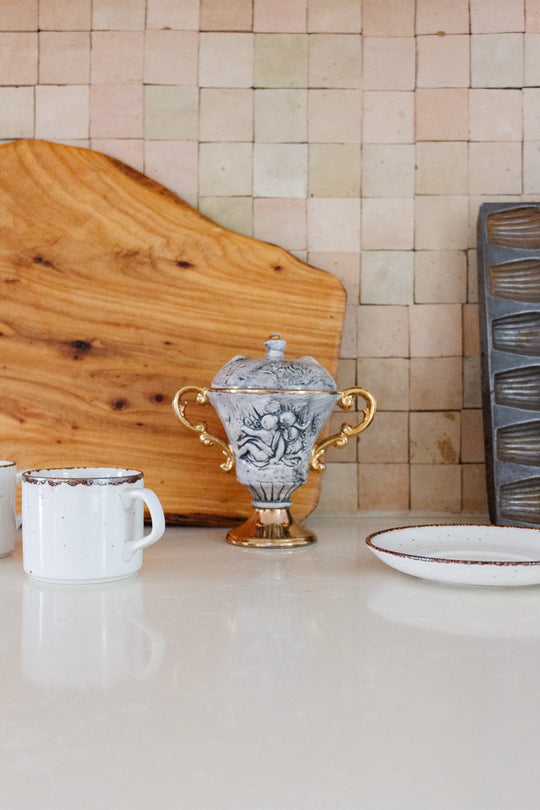 vintage italian capodimonte lidded vase