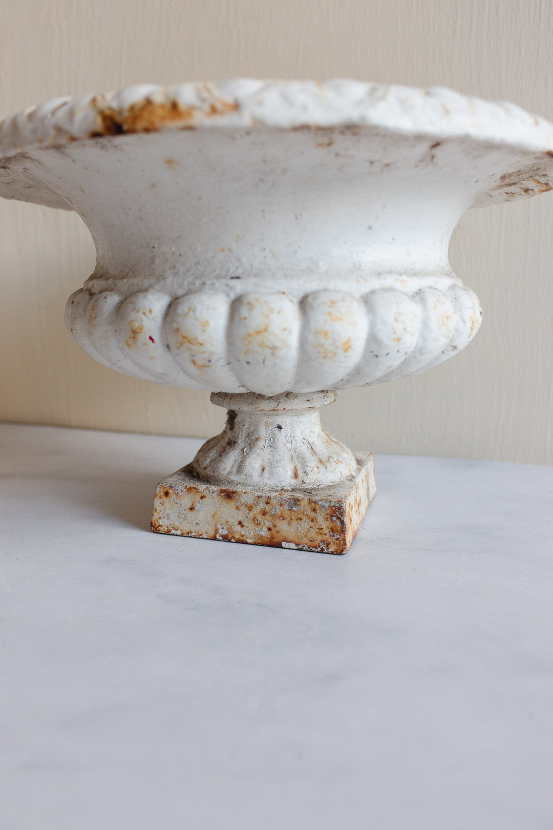 19th century French petite cast iron Medici planter