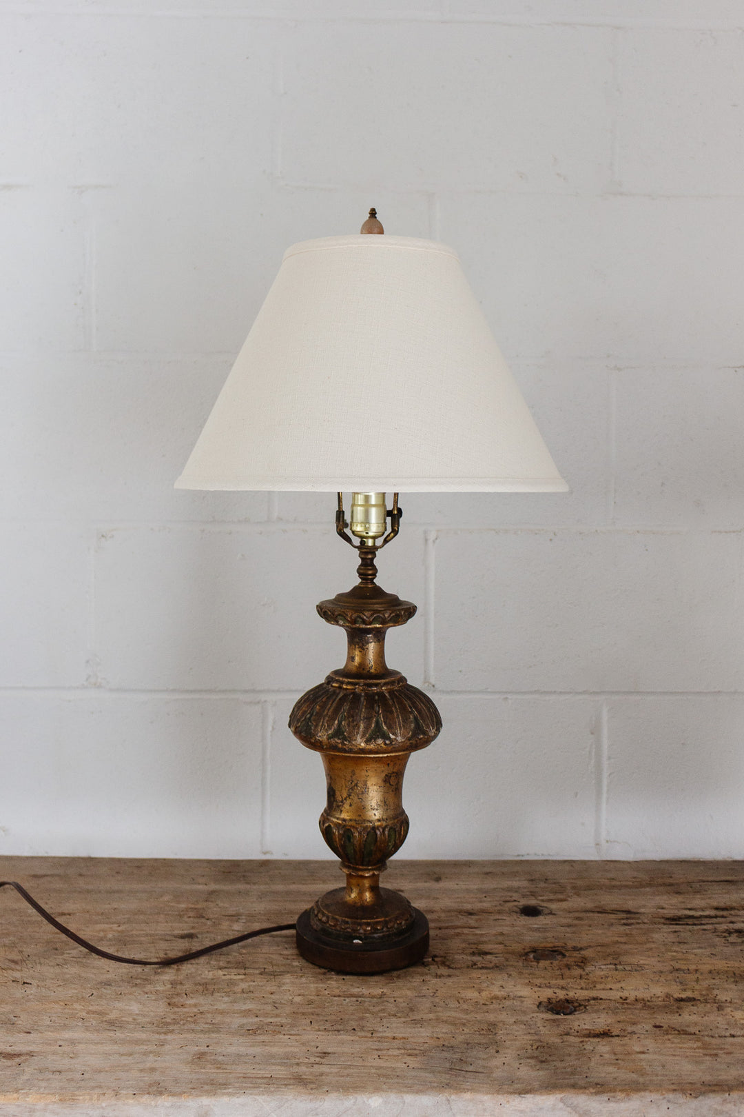 vintage textured fabric cream lampshade