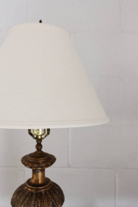 vintage textured fabric cream lampshade
