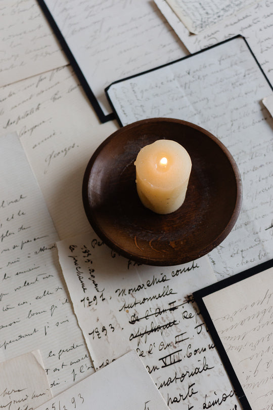 vintage german turned wooden candlestick