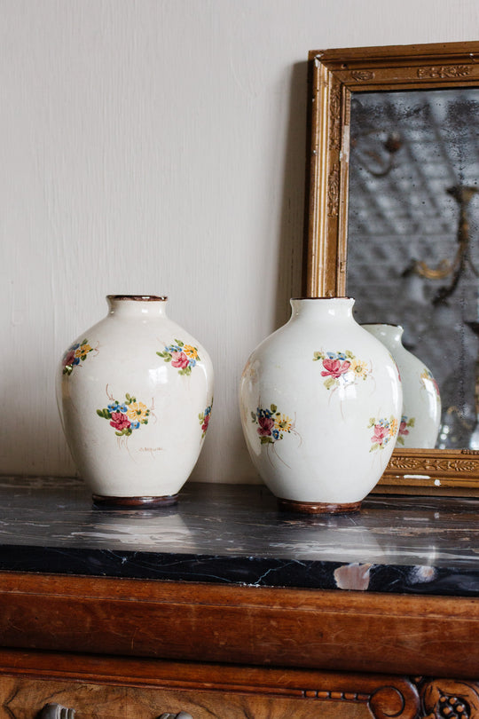 pair of hand painted Vallauris vases