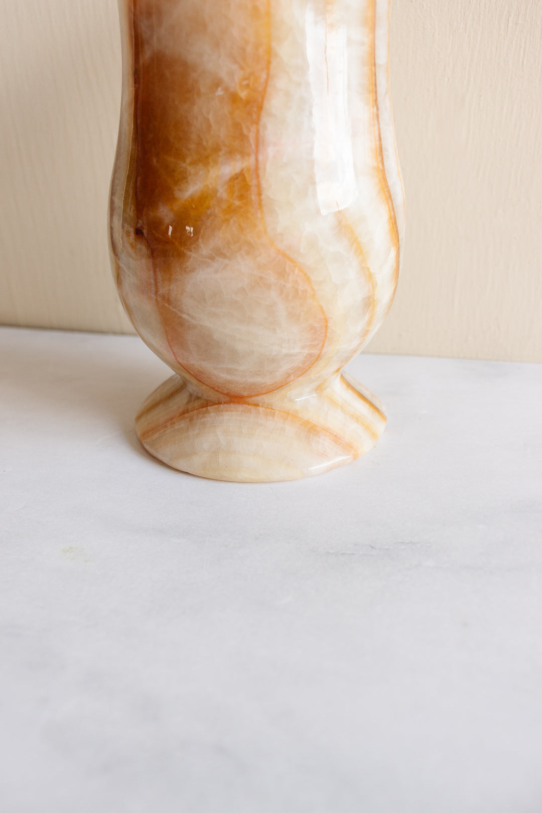 vintage French solid onyx tulip vase
