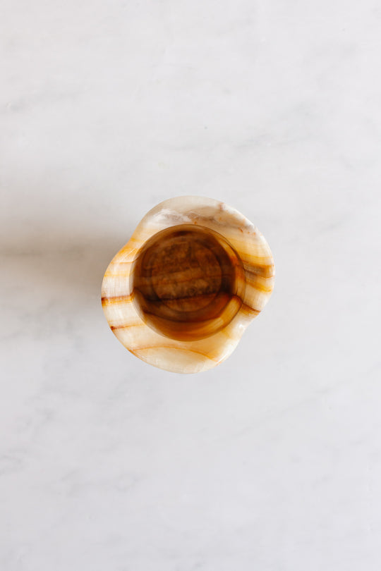 vintage French solid onyx tulip vase