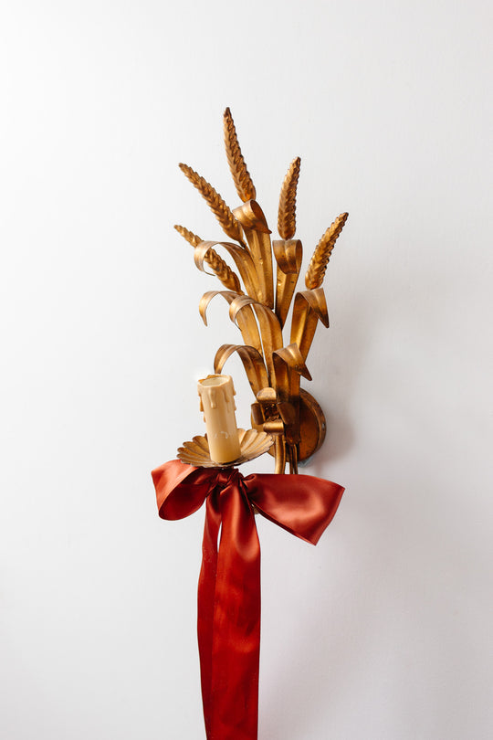 1970s gilt wall sconce attributed to Hans Kögl
