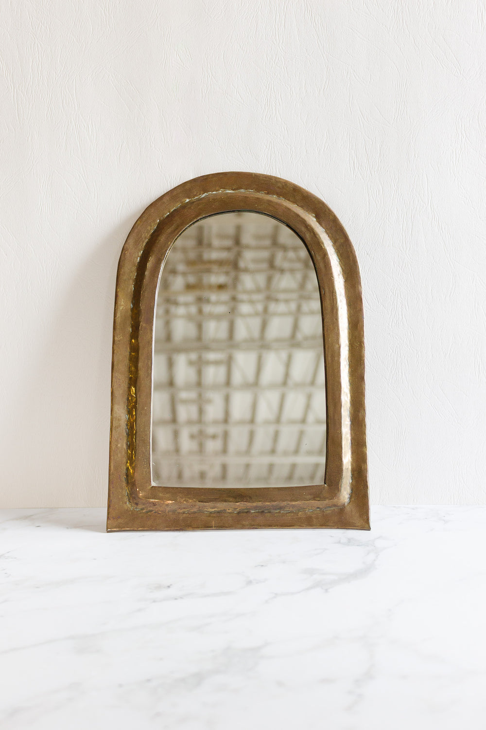 vintage moroccan arched brass mirror