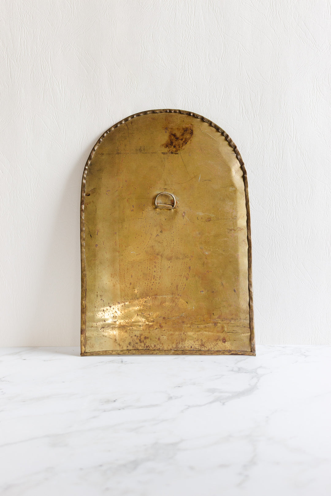 vintage moroccan arched brass mirror