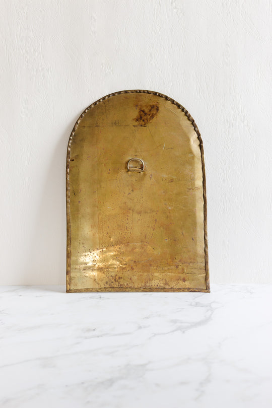 vintage moroccan arched brass mirror