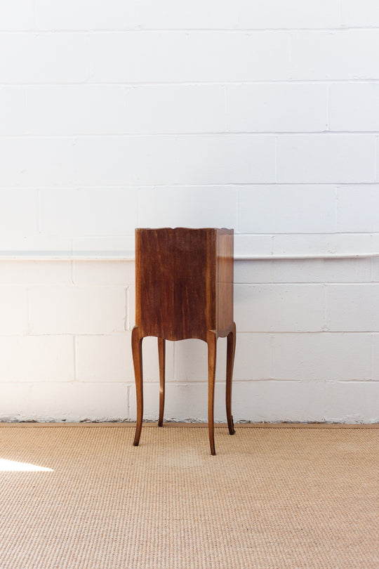 vintage French walnut Louis XVI night stand