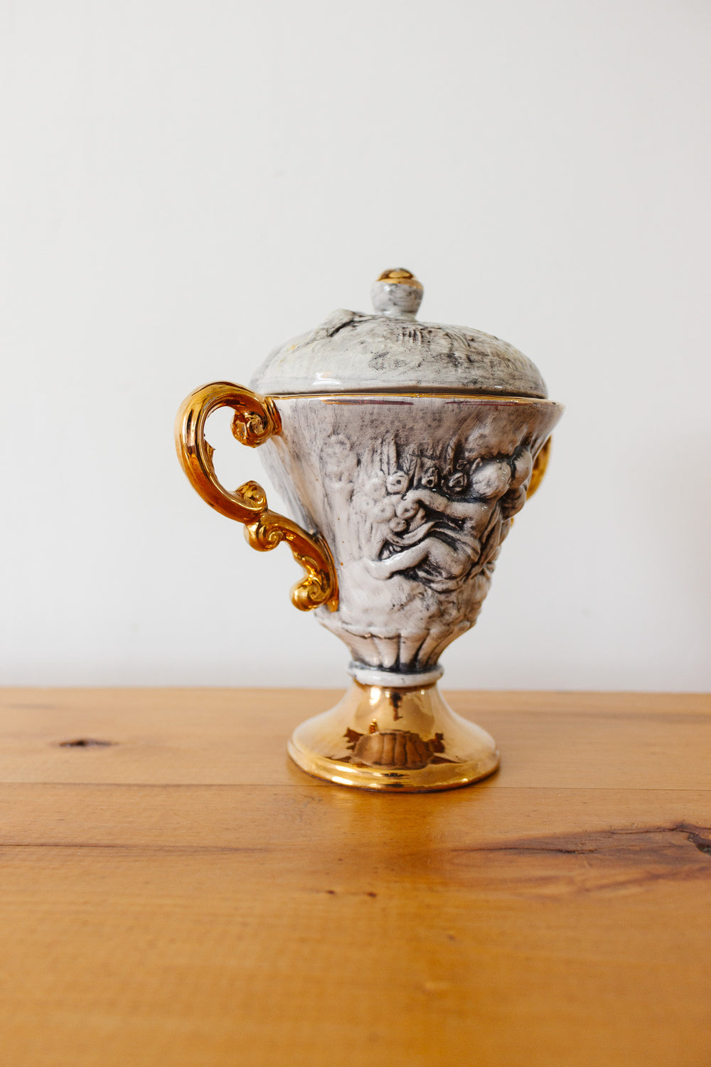 vintage italian capodimonte lidded vase