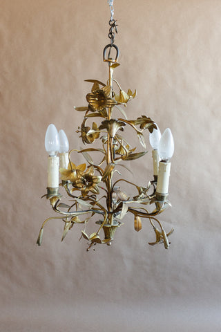 turn of the century French gilt bronze chandelier